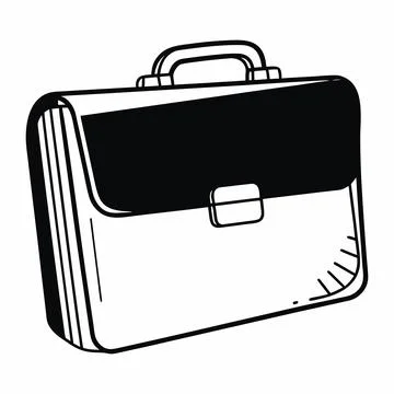 Minimalist Professional Briefcase Flat Vector Stock Illustration