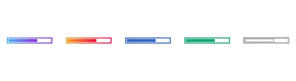 Minimalist Progress Bar Interface Elements 스톡 일러스트