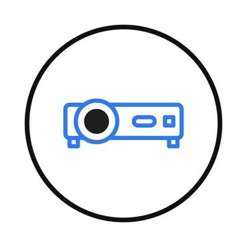 Minimalist projector icon design for presentations conferences or education.. Stock Illustration