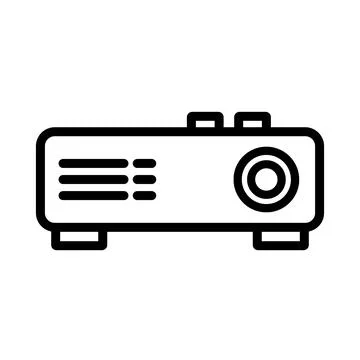 Minimalist Projector Icon for Presentations and Technology Designs Stock Illustration