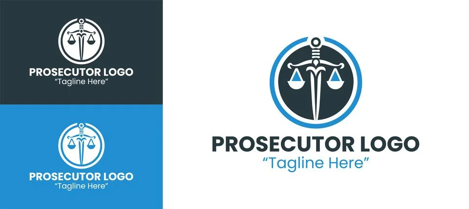 Minimalist Prosecutor Logo Illustrazione stock