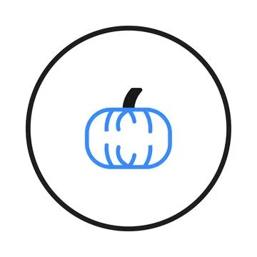 Minimalist pumpkin within a circle, emphasizing fall holidays and harvest c.. Stock Illustration