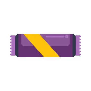 Minimalist purple candy bar wrapper with yellow stripe Stock Illustration