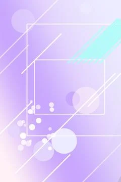 A minimalist purple composition features transparent square frames, teal mo.. Illustrazione stock