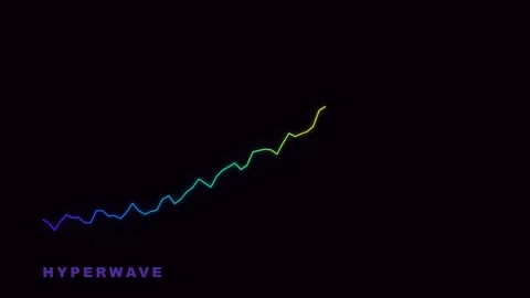 Minimalist Purple Hyperwave Text on Black Background for Digital Content Stock Footage 335474073