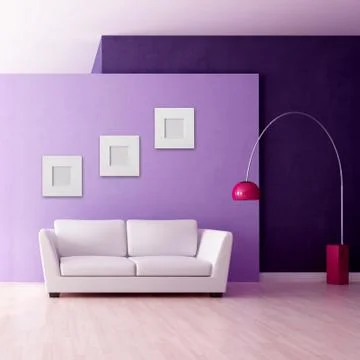 Minimalist purple interior Stock Illustration