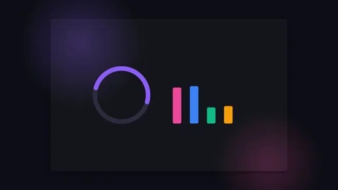 Minimalist purple loading spinner icon on a dark background for ui design Stock Footage 339619125