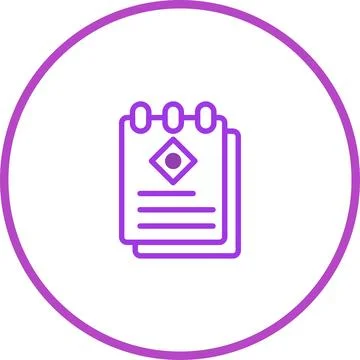 Minimalist Purple Notepad Icon: Simplicity and Elegance in Design for Note-.. Illustrazione stock