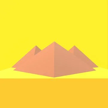 Minimalist Pyramids in the Desert. Stock Illustration