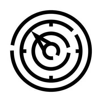 Minimalist radar icon indicating detection and scanning process 스톡 일러스트