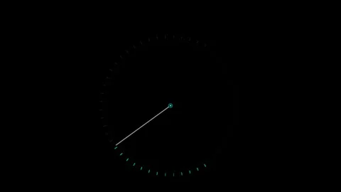 Minimalist Radial Speedometer Telemetry Dial with segmented LED RPM indicator Stock Footage 345704446