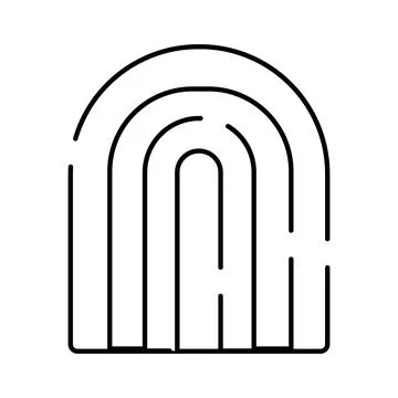 Minimalist rainbow arch vector line art concept Stock Illustration
