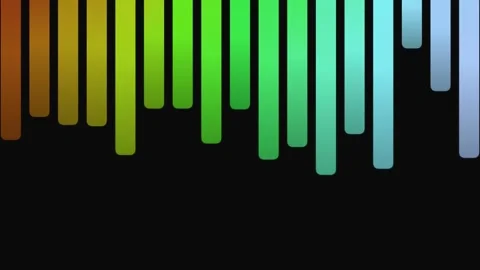 Minimalist Rainbow Music Equalizer Frequency Bars Stock Footage 328557424