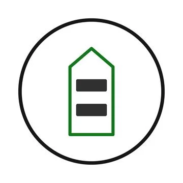 Minimalist rectangular badge emblem featuring geometric shapes and vibrant .. Stock Illustration