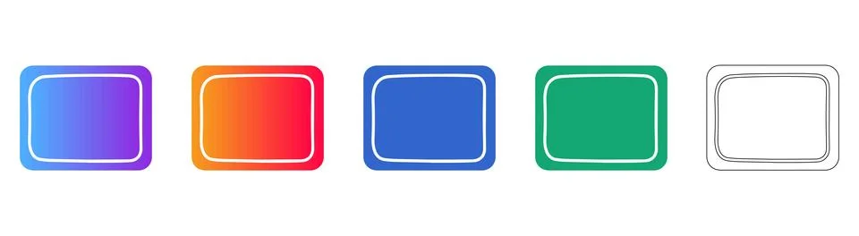 Minimalist Rectangular Frame or UI Panel Icons Stockillustratie