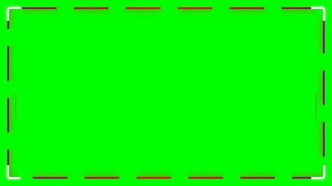 Minimalist rectangular frame overlay with dashed red and white lines Stock Footage 340904993