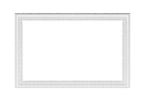 Minimalist rectangular halftone frame design with simple dots for clean min.. Stockillustratie