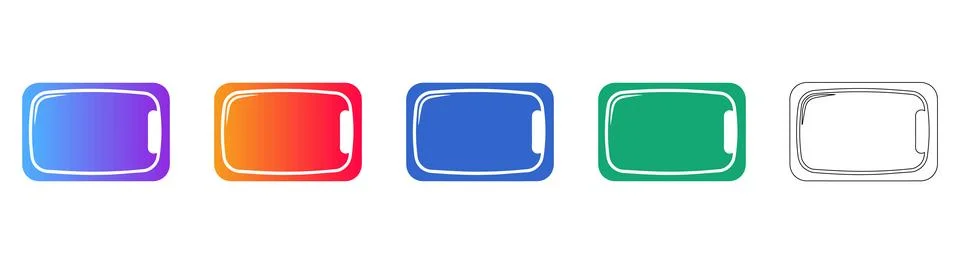 Minimalist Rectangular Icons Set 库存插图