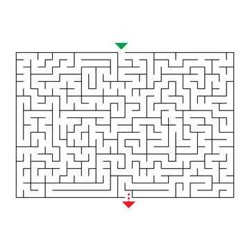 Minimalist Rectangular Maze Puzzle Vector Stockillustratie