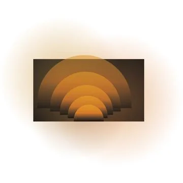 A minimalist rectangular wall lamp emitting soft warm Stock Illustration