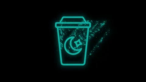 Minimalist Recycling Bin with Crescent Moon Logo for Eco-Friendly Ramadan  Stock Footage 324695692