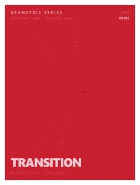 Minimalist red abstract background with crystalline dots and line elements. Stock Illustration