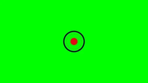 Minimalist red and black circular target design on a bright green background 스톡 동영상 340263265