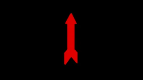 Minimalist Red Arrow on Black Background: Precision and Direction in Simple.. Video stock 341921527