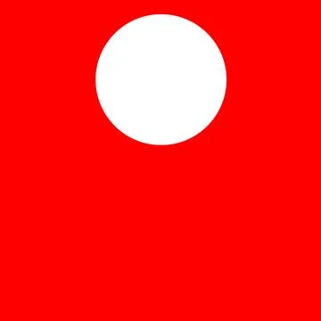 Minimalist Red Background with White Circle - Abstract Geometric Design Stock Illustration