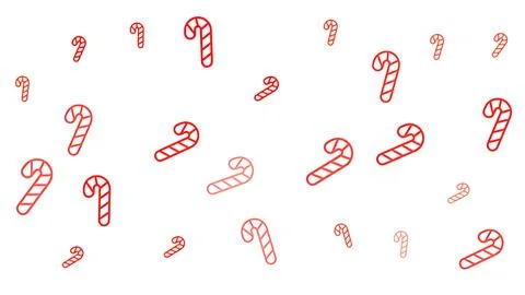 Minimalist red candy cane pattern on white background for Christmas holiday.. Ilustración de archivo