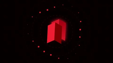 Minimalist Red Cube Animation on Black Background Concept Stock Footage 344638571
