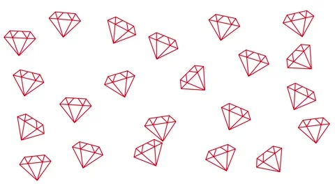 Minimalist red diamond outline pattern on white background for 2025 design Stock Footage 344875426