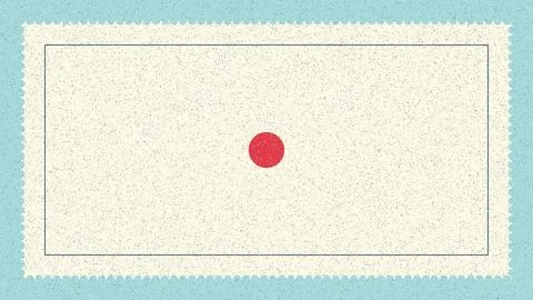 Minimalist red dot centered on textured beige background Stock Illustration