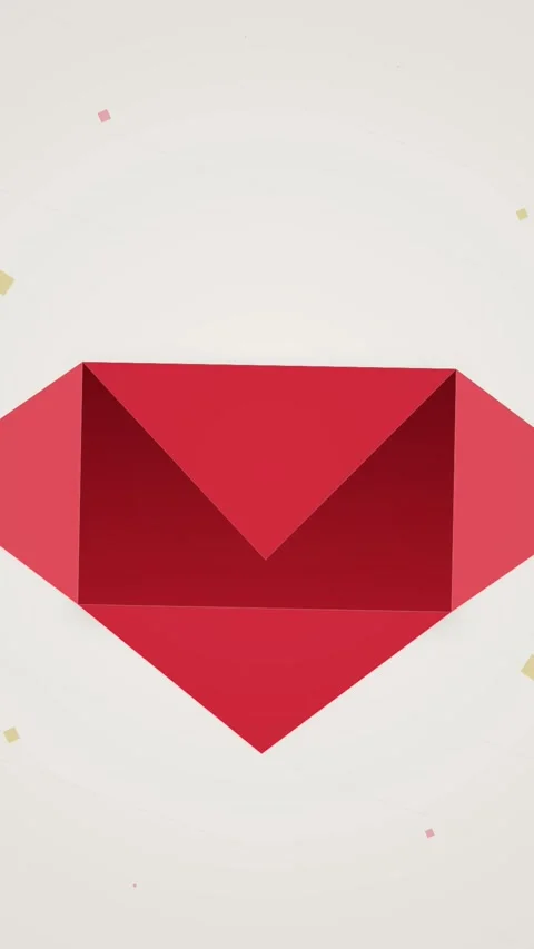 Minimalist Red Envelope Icon Animation on Light Background Stock Footage 346197044