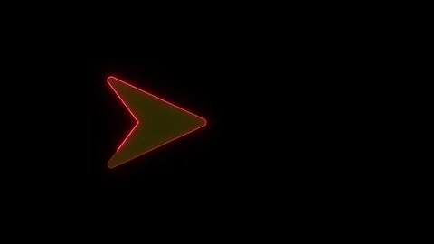 Minimalist red glowing neon arrow shape animation pointing right on clean d.. Stock Footage 345549745