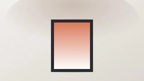 Minimalist red gradient square inside a black border on clean background Stock Illustration