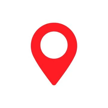Minimalist Red Map Pin Pointer Icon イラスト素材