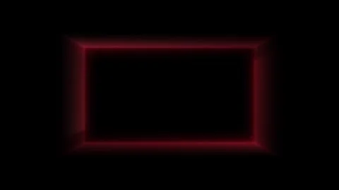 Minimalist red neon frame glowing against deep black background with subtle.. Stock Footage 336476140