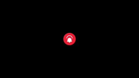 Minimalist red notification bell icon symbol for social media website user .. Stock Footage 343874545