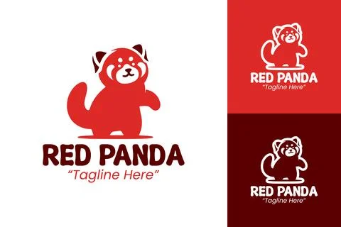 Minimalist Red Panda Logo Design for Creative Agencies Иллюстрация
