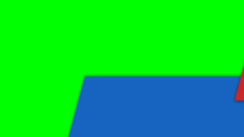 Minimalist red rectangular shape layered over blue and green background Stock Footage 341838947
