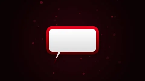Minimalist red speech bubble icon animation with floating particles backgro.. Stock Footage 346241752