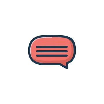 Minimalist red speech bubble illustration symbolizing digital communication.. Stock Illustration