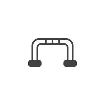 Minimalist rendering of parallel bars promoting health fitness and athletic.. イラスト素材