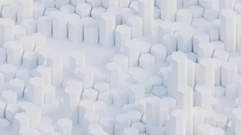 A minimalist, repeating arrangement of smooth, white geometric shapes forming an Stock Footage 340238400