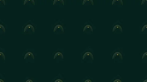 Minimalist repeating pattern of glowing arcs on a deep dark background Video stock 338309498