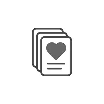 Minimalist representation of affection depicted through a stack of heartfel.. Stockillustratie