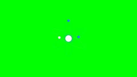 Minimalist representation of an atomic structure isolated on green background Stock Footage 340266861