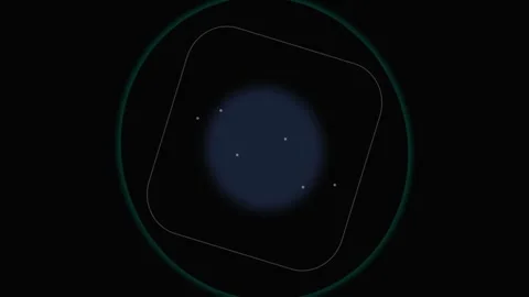 Minimalist representation of the big dipper constellation in a dark circle Stock Footage 339617472