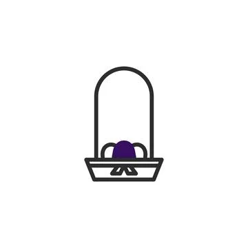 Minimalist representation with bold outline showcasing window containing sm.. Stock-Illustration